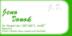 jeno domok business card